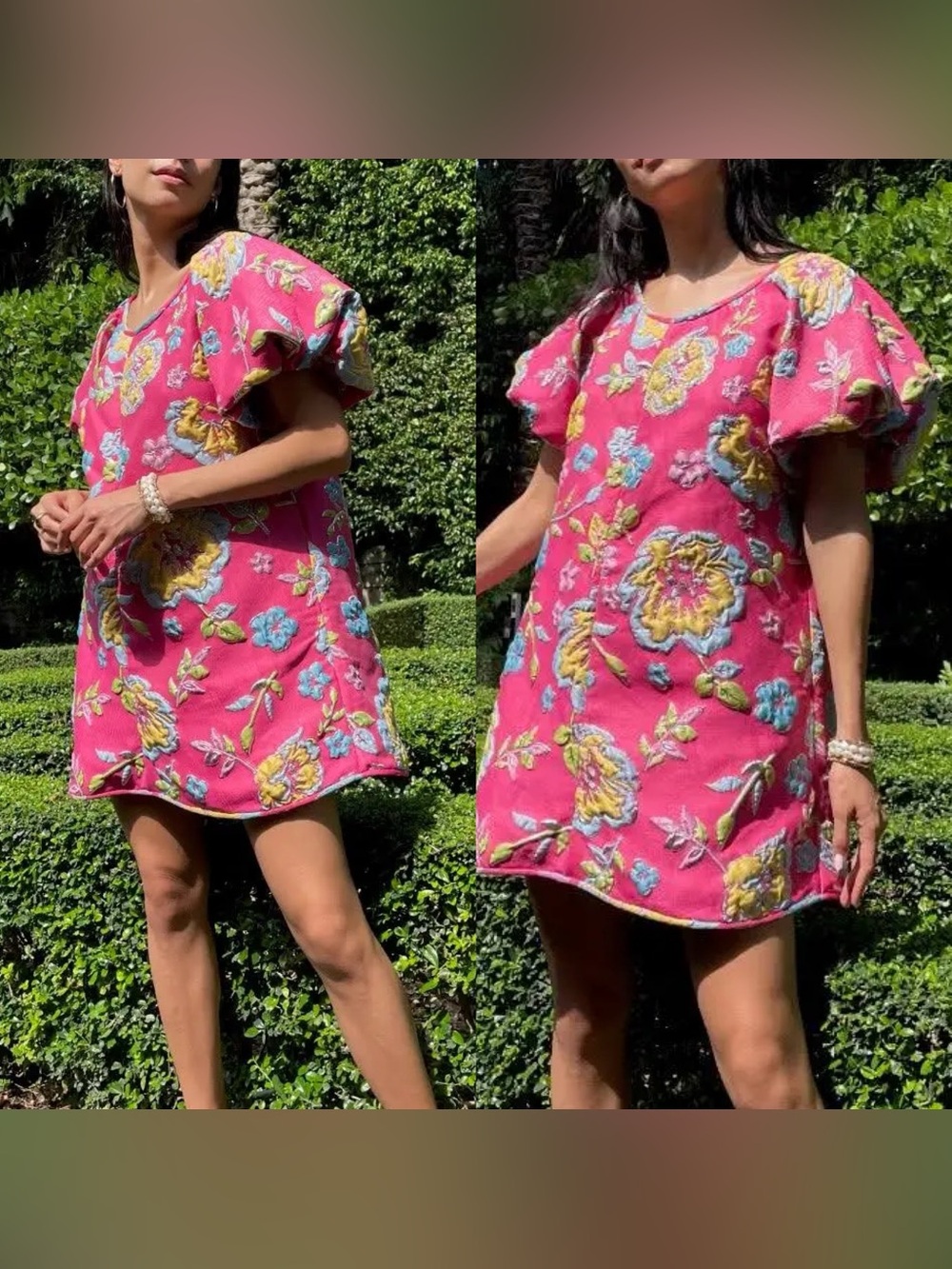 Arianne Elmy Good Luck Dress Pink Multicolor Floral Size Small